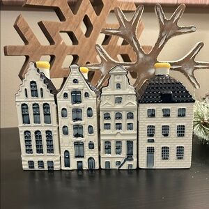 KLM Ceramic BOLS Blue Delft Tiny Buildings, #52, 55, 65, 69